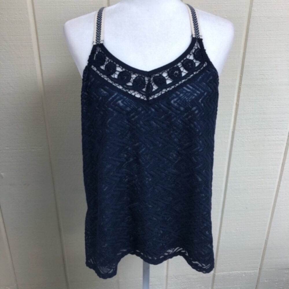 Maurices Tank Top Navy Lace Front Women’s Large